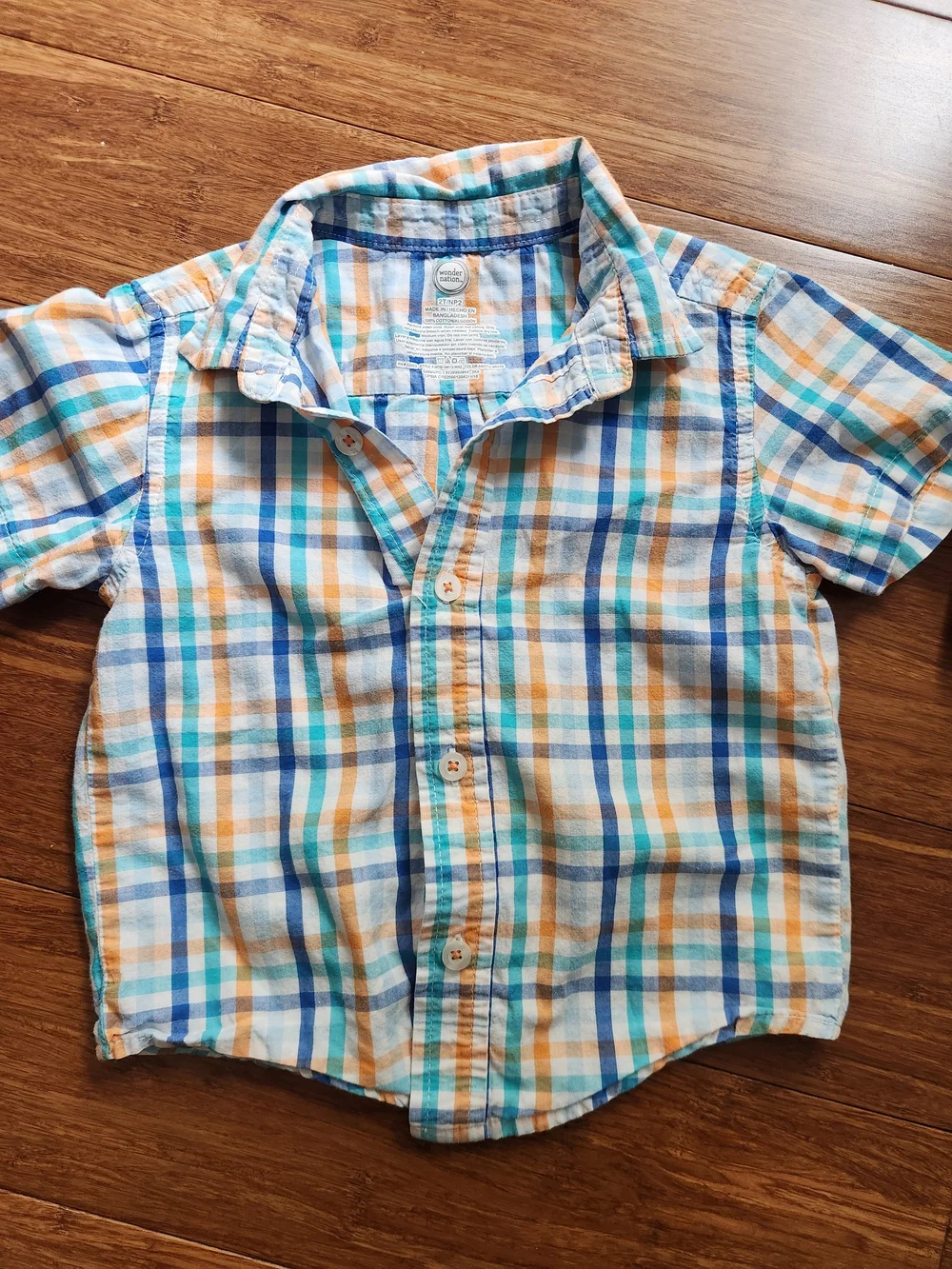 Set Of 2 Boy's Shirts- Stripe Pocket T-Shirt And Button Down Shirt, 2T